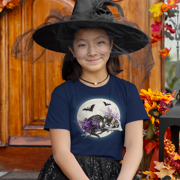 Halloween Cheshire Cat | Kids | Heavy Cotton | T-Shirt | Alice in Wonderland | Gift
