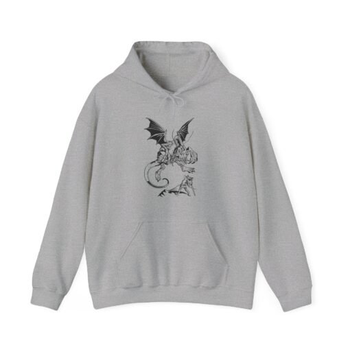 Jabberwocky Battle Unisex Hoodie | Alice in Wonderland | Fantasy Creature Heavy Blend Sweatshirt