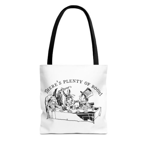 Mad Hatter Tea Party Tote Bag — Vintage Black & White Illustration